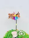 New cartoon animal three-dimensional seven-color sequined tail windmills, children's outdoor toys, festival gifts, park stalls Specification image